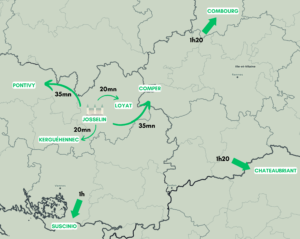 Si vous souhaitez prolonger autour de Josselin avec d'autres activités, voici la carte des châteaux à visiter dans le Morbihan